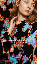 Load image into Gallery viewer, Compania Fantastica Black Abstract Floral Tiered Dress
