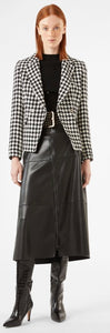 PENNYBLACK Black Faux Leather A-Line Skirt