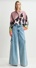 Load image into Gallery viewer, Essentiel Antwerp Mauve Peach Lily Leaf Print Shirt
