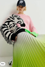 Load image into Gallery viewer, Essentiel Antwerp Green Black &amp; Grey White Pleated Ombré Skirt
