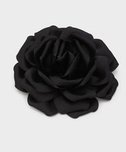 Load image into Gallery viewer, Nali Black Satin Rose Corsage Brooch / Hair Clip
