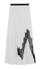 Load image into Gallery viewer, Beatrice B White Pleated Skirt with Black Lace Inserts
