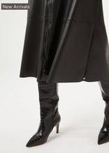 Load image into Gallery viewer, PENNYBLACK Black Faux Leather A-Line Skirt
