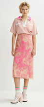 Load image into Gallery viewer, Essentiel Antwerp Pink Tulle Midi Skirt with Floral Beaded Embellishment
