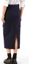 Load image into Gallery viewer, Pennyblack Navy Denim Cotton Cargo Skirt
