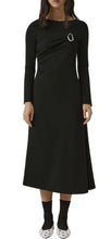 Load image into Gallery viewer, Beatrice B Black Jersey Long Sleeve Asymmetrical Dress
