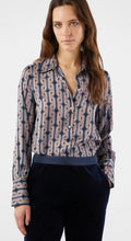 Load image into Gallery viewer, PENNYBLACK Navy Graphic Print Satin Shirt
