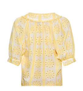 RDF Yellow & White Broderie Anglaise Blouse