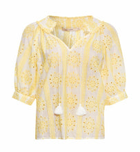 Load image into Gallery viewer, RDF Yellow &amp; White Broderie Anglaise Blouse
